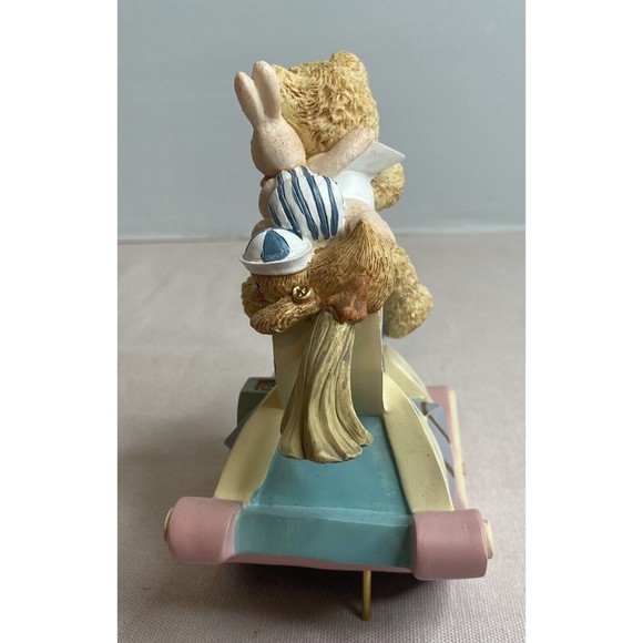 Gift Wrapped Music Box. Rocking Horse ,Teddy Bear, & Rabbit. - Picture 3 of 7